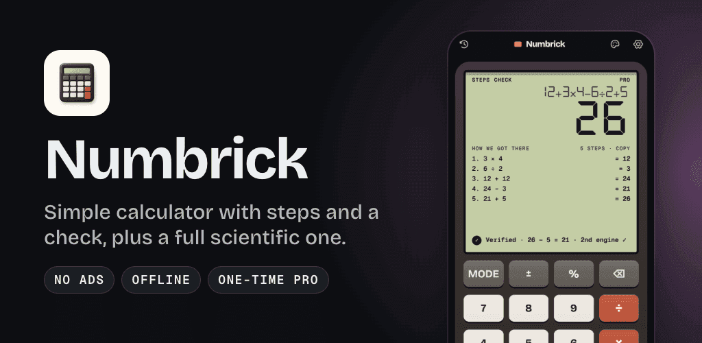 Numbrick Calculator App cover image