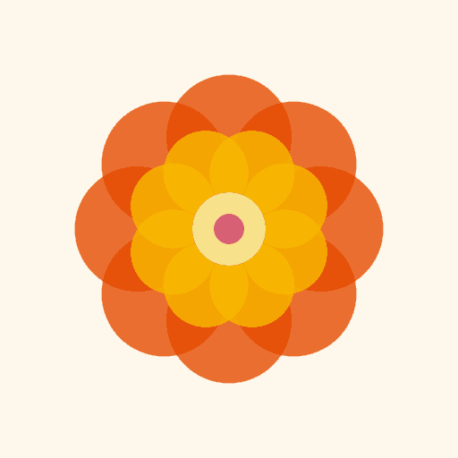 MARIGOLD PERIOD TRACKER - App icon with geometrical circle pattern resembling icon